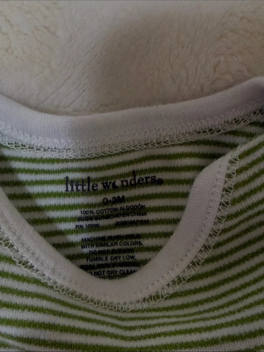 Little Wonders Green & White Striped Long-Sleeve Onesie with Carter’s Tan Pants